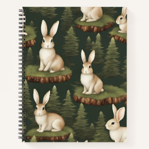 Niedliche, bezaubernde Bunnies im Hintergrund Notizbuch