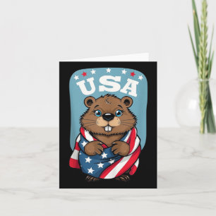 Niedliche Biber Sommerflagge UMemorial Day Top Karte