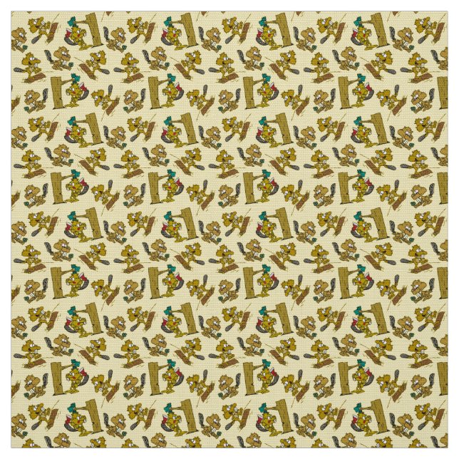 Niedliche Biber überall! Stoff (Muster)