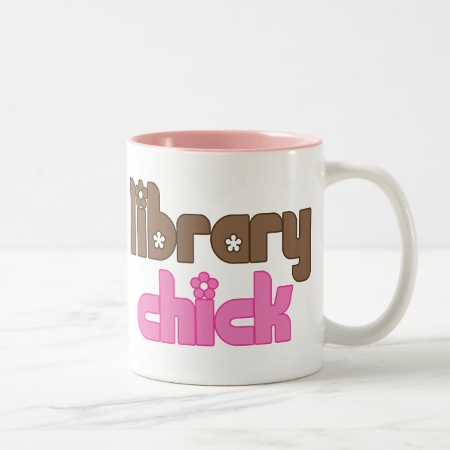 Niedliche Bibliotheks-Küken-Tasse Zweifarbige Tasse (Rechts)