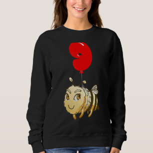 Niedliche Biene 9. Geburtstag Kinder Ballon Party Sweatshirt