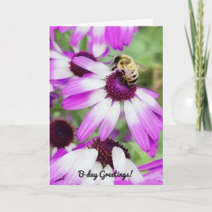 Niedliche Biene auf der Daisy Blume Pun Birthday C Karte