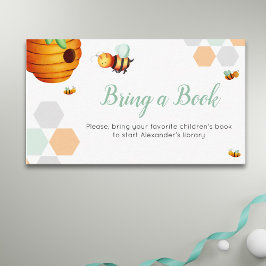 Niedliche Biene bringen Bücherdusche mit Begleitkarte