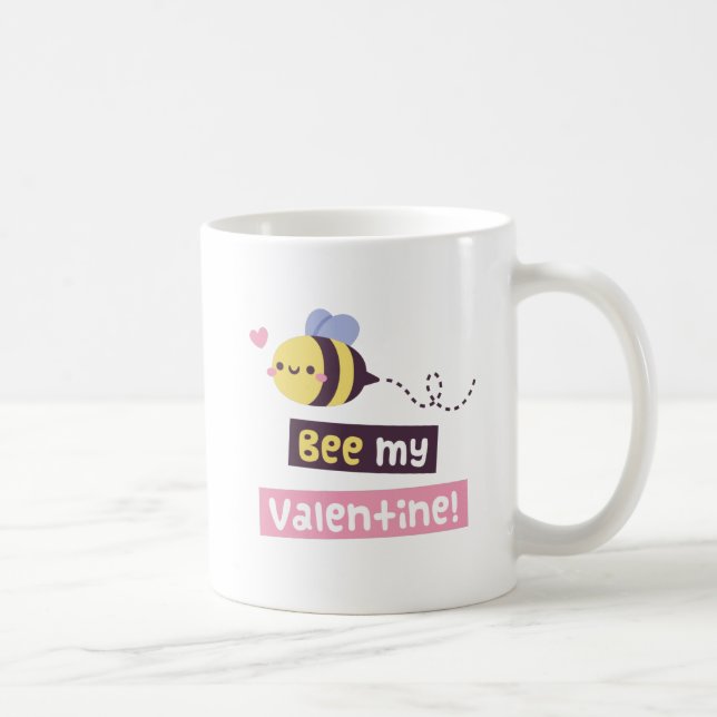 Niedliche Biene Mein Valentin, Liebe Geständnis Kaffeetasse (Rechts)