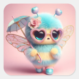 Niedliche Biene Quadratischer Aufkleber