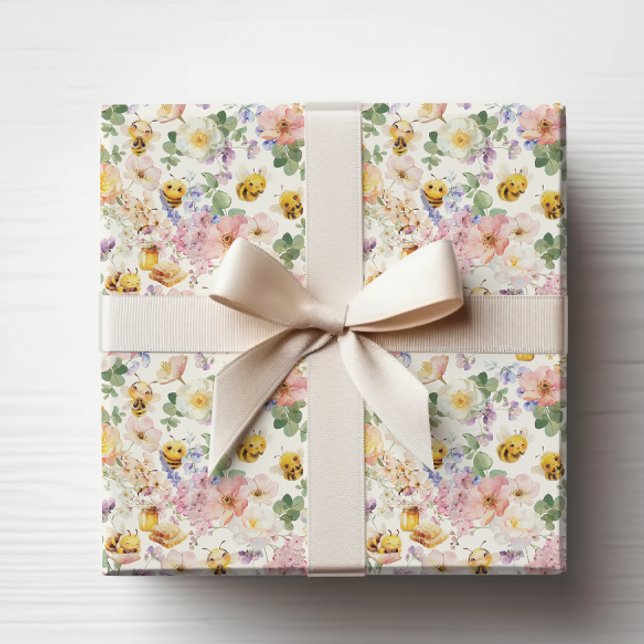 Niedliche Biene zum Geburtstag Geschenkpapier (Cute Bee Birthday Wrapping Paper
)