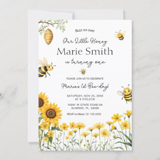 Niedliche Biene zum Geburtstag Unser kleiner Honig Einladung