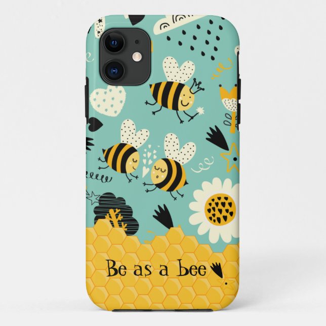 Niedliche Bienen formen iPhone Case (Rückseite)