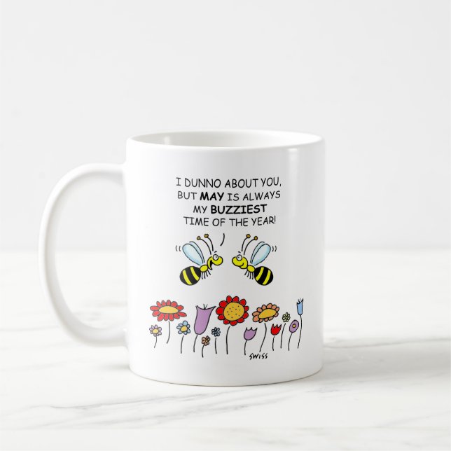 Niedliche Bienen & Mai Blume Gärtner Mama 2-seitig Kaffeetasse (Links)