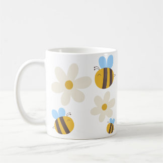 Niedliche Bienen mit weißer Blume Tasse