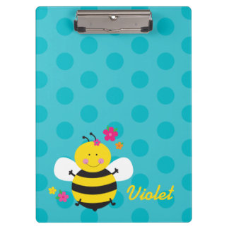 Niedliche Bienen-personalisiertes Klemmbrett