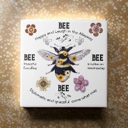 Niedliche Bienen-Redewendungen Blume Positive Kera Fliese