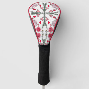 Niedliche Bienen Rose Romantische Blumendoodles Golf Headcover
