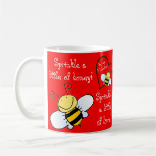 Niedliche Bienen sind mein Valentinrot Kaffeetasse