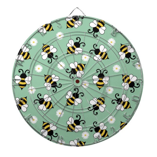 Niedliche Bienen und Blume Dartscheibe (vorne)