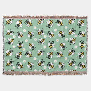 Niedliche Bienen und Blume Decke