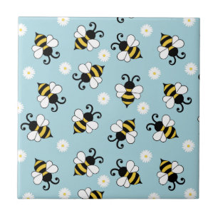 Niedliche Bienen und Blume Fliese