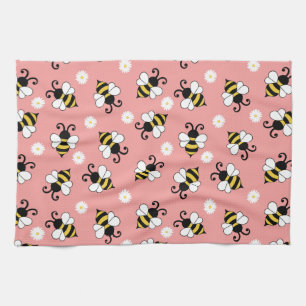 Niedliche Bienen und Blume Geschirrtuch