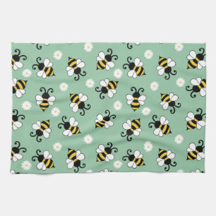 Niedliche Bienen und Blume Geschirrtuch