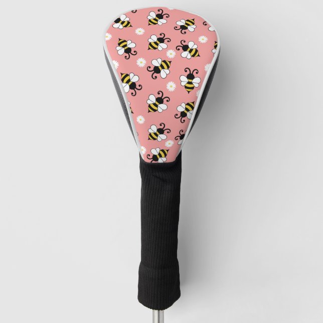Niedliche Bienen und Blume Golf Headcover (Vorderseite)