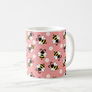 Niedliche Bienen und Blume Kaffeetasse