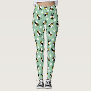 Niedliche Bienen und Blume Leggings