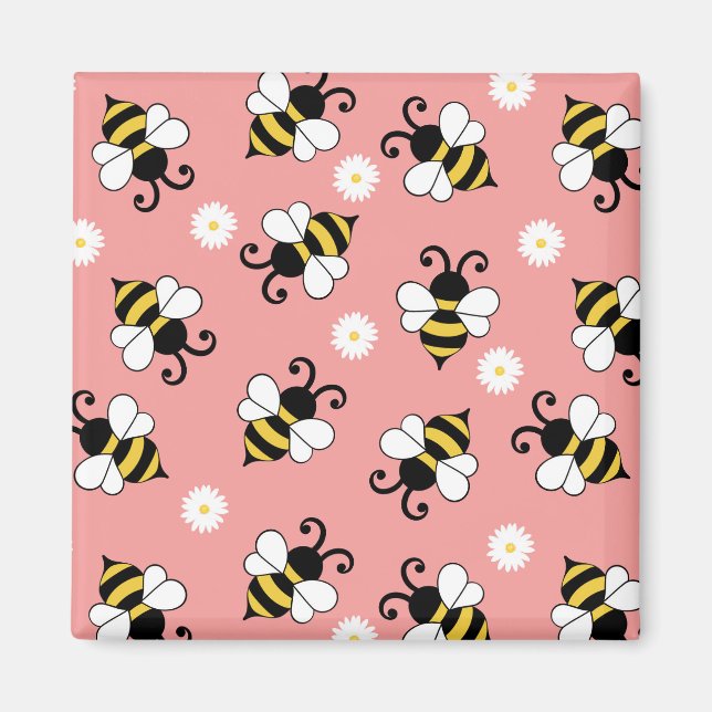 Niedliche Bienen und Blume Magnet (Vorne)