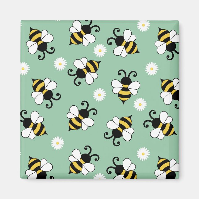 Niedliche Bienen und Blume Magnet (Vorne)