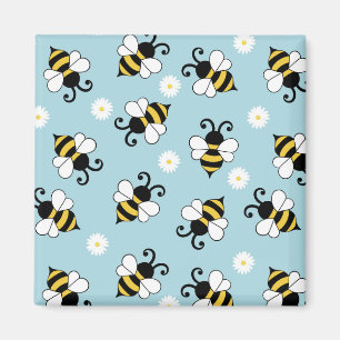 Niedliche Bienen und Blume Magnet