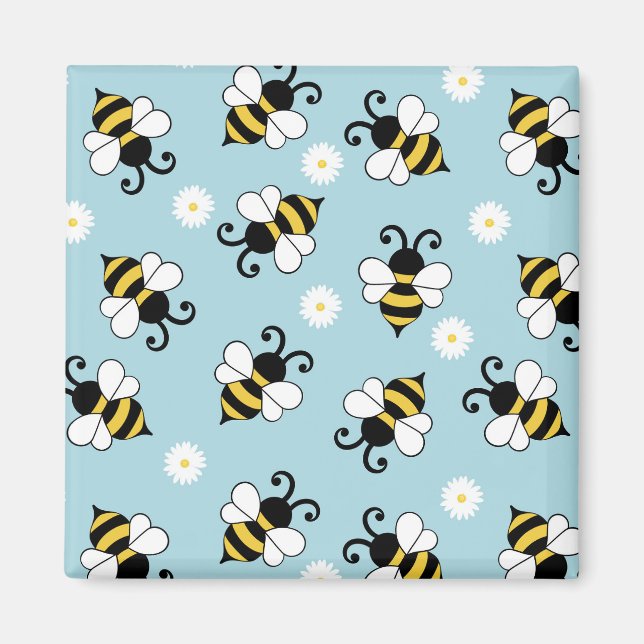 Niedliche Bienen und Blume Magnet (Vorne)