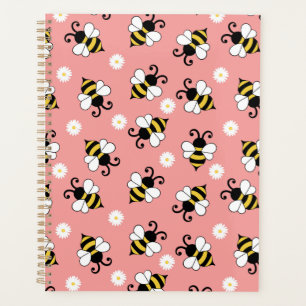 Niedliche Bienen und Blume Planer
