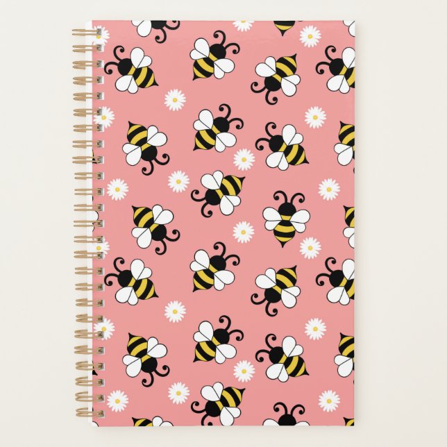 Niedliche Bienen und Blume Planer (Vorderseite)