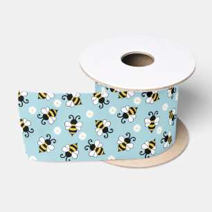 Niedliche Bienen und Blume Satinband