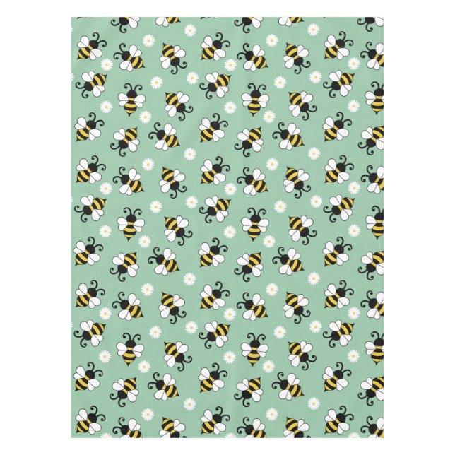 Niedliche Bienen und Blume Tischdecke (Vorderseite)