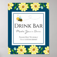 Niedliche BienenBaby-Dusche Custom Drink Bar Party