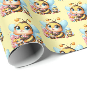 Niedliche Bienenbaby-Dusche Geschenkpapier