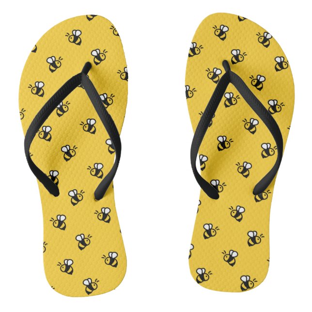 Niedliche Bienengelbe Flip Flops (Fußbett)
