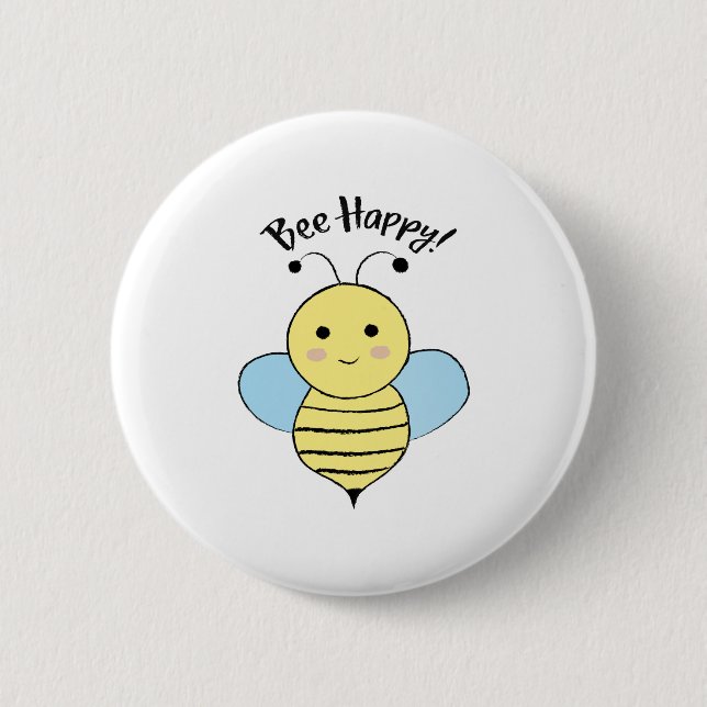 Niedliche Bienenglücklichkeit Button (Vorderseite)