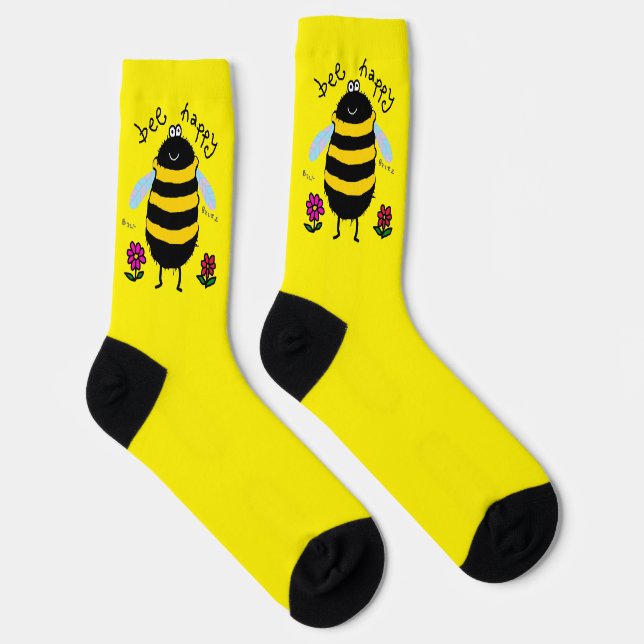 Niedliche Bienenglücksocken Socken (Rechts)
