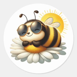 Niedliche Bienenkleber Runder Aufkleber