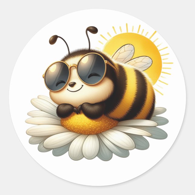 Niedliche Bienenkleber Runder Aufkleber (Vorderseite)