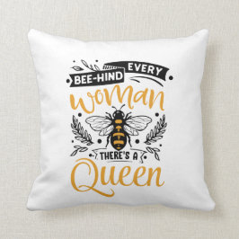 niedliche Bienenkönigin liebt Wortkunst Kissen
