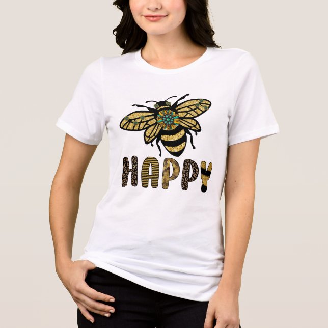 Niedliche Bienenkunst Tri-Blend Shirt (Vorderseite)