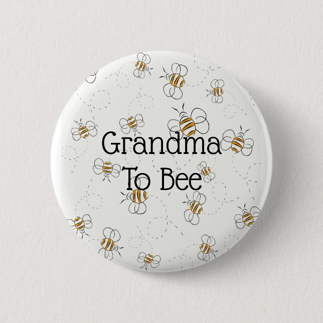 Niedliche Bienenmuster-Oma zum Baby-Duschknopf Button (Vorderseite)
