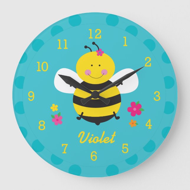 Niedliche BienenPersonalisierte Uhr (Vorderseite)