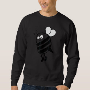 Niedliche Bienenstockbese schwarz und weiß auf Gel Sweatshirt