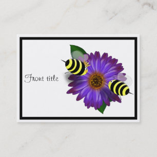 Niedliche Bienenversammlung zur Lila Blume Visitenkarte