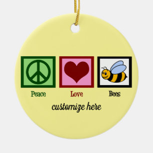 Niedliche Bienenzüchter Peace Liebe Bees Custom Ye Keramik Ornament