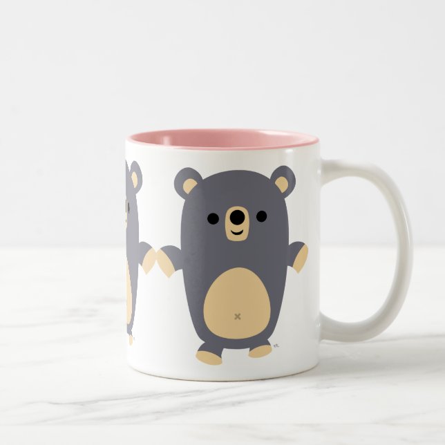 Niedliche Big Blue Cartoon Bear Tasse (Rechts)