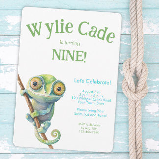 Niedliche Big Eyes Chameleon jeden Alters Junge Ge Einladung